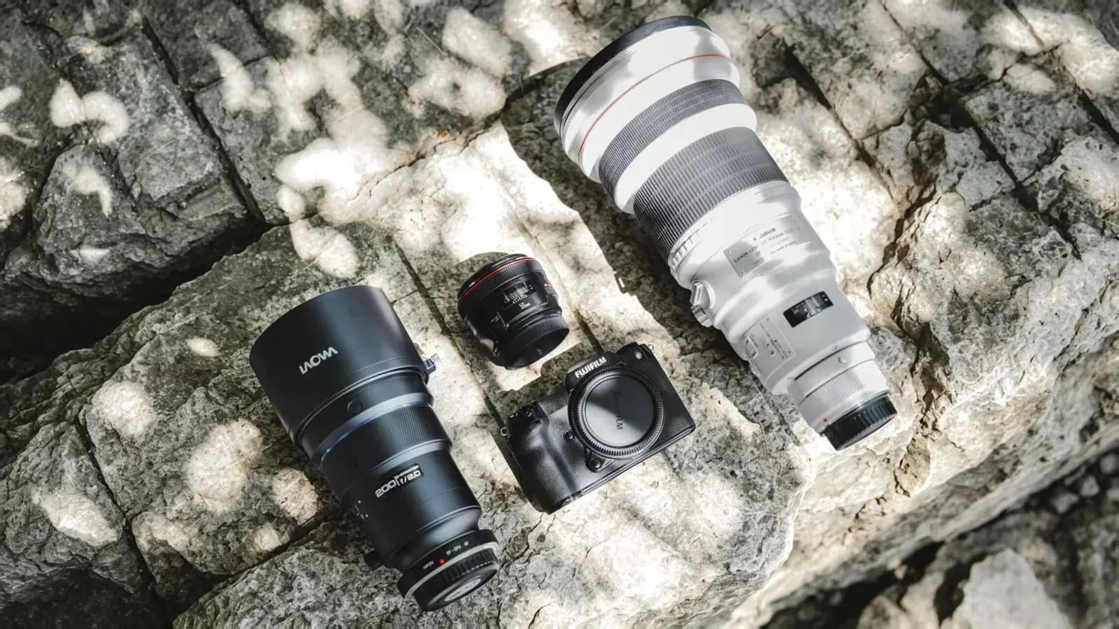 GFX100SとKIPON EF-GFX AF、テストに使用した3本のEFマウントレンズ
